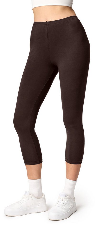 Ladeheid Leggings Damen 3/4 Capri Leggings aus Baumwolle LA40-132 (1-tlg) elastischer Bund von Ladeheid