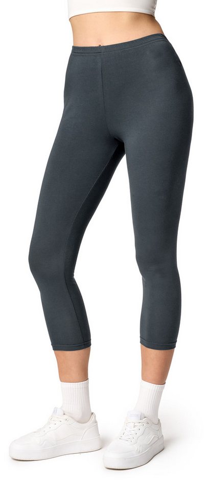 Ladeheid Leggings Damen 3/4 Capri Leggings aus Baumwolle LA40-132 (1-tlg) elastischer Bund von Ladeheid