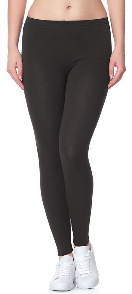 Ladeheid Leggings Damen Leggings Long aus Baumwolle LAMA02 (1-tlg) elastischer Bund von Ladeheid