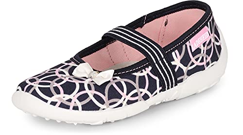 Ladeheid Mädchen Hausschuhe Ballerinas mit Einlegesohlen LAVI0005 (Marineblau 2, 27 EU) von Ladeheid