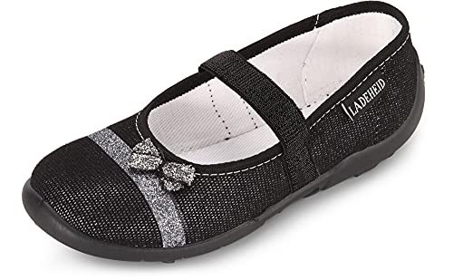 Ladeheid Mädchen Hausschuhe Ballerinas LAVI0016 (Schwarz, 28 EU) von Ladeheid