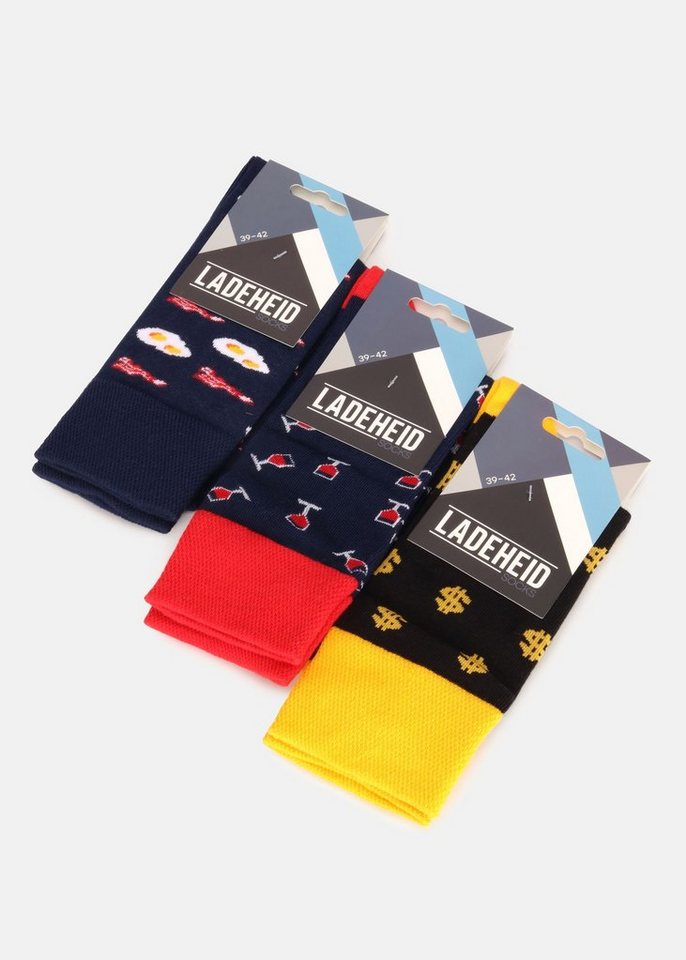 Ladeheid Socken Damen und Herren 3er Pack Socken AT006 von Ladeheid