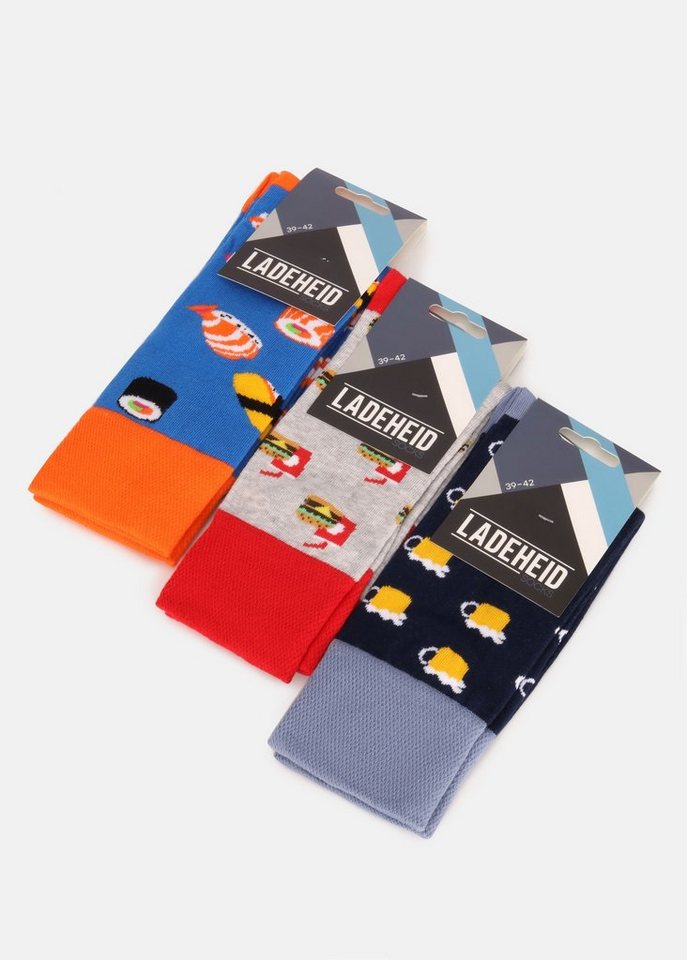 Ladeheid Socken Damen und Herren 3er Pack Socken AT006 von Ladeheid