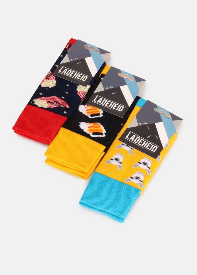 Ladeheid Socken Damen und Herren 3er Pack Socken AT006 von Ladeheid