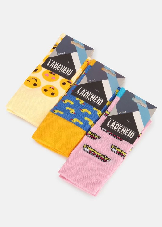 Ladeheid Socken Damen und Herren 3er Pack Socken AT006 von Ladeheid