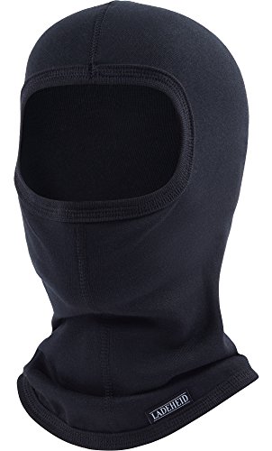 Ladeheid Sturmhaube, Skimaske, Balaclava für Herren und Damen Silverplus Thermoaktiv, mit Absorption von Feuchtigkeit und Verbessert Komfort für Ski, Motorrad und Fahrrad LA-127 (Schwarz, M/L) von Ladeheid