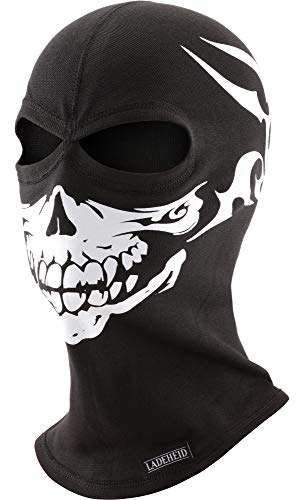 Ladeheid Sturmhaube Skimaske Totenkopf Silverplus Thermoaktive HR 09 (Schwarz, M/L) von Ladeheid