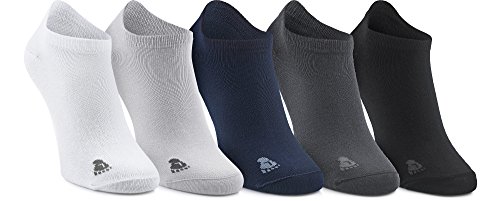 Ladeheid Unisex 5 Pack Sneaker Socken aus Bambusfasern LASS0003 (Schwarz/Weiß/Navy/Hellgrau/Graphite, 44-46) von Ladeheid