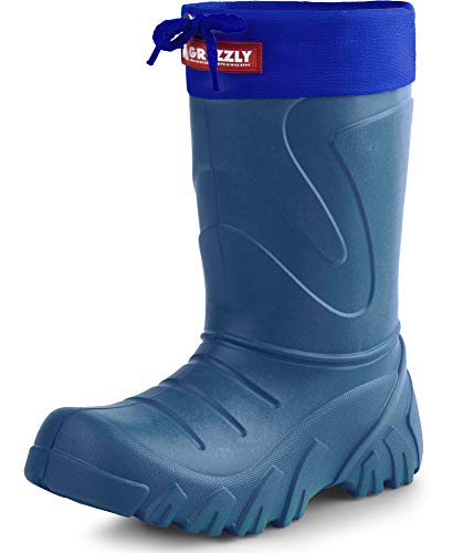 Ladeheid Kinder Mädchen Jungen federleichte Eva Winter Thermo Gummistiefel gefüttert LA-835 (Dunkelblau/Blau, 24/25 EU) von Ladeheid