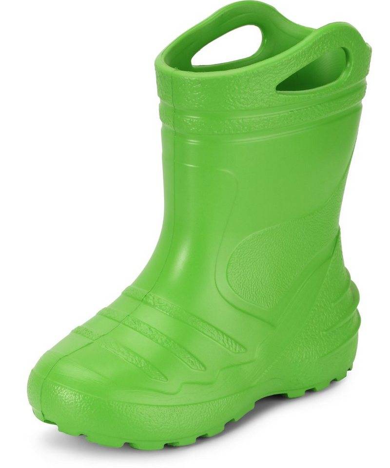 Ladeheid federleichte Regenschuhe Kinder mit Griffen KL051 Gummistiefel mit herausnehmbare Einlegesohle von Ladeheid
