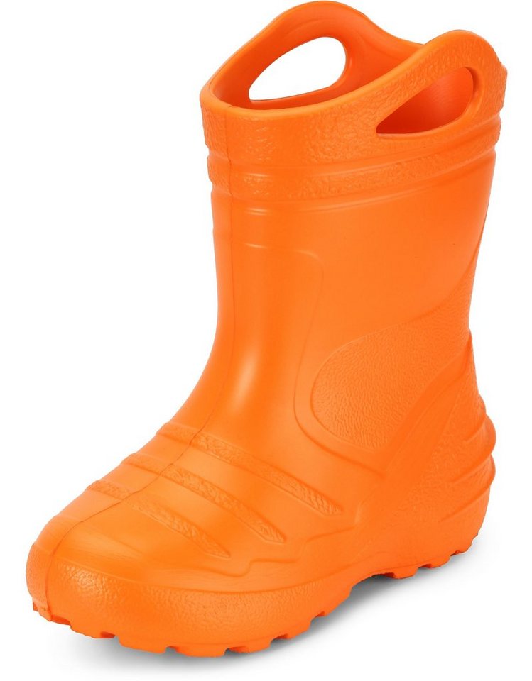 Ladeheid federleichte Regenschuhe Kinder mit Griffen KL051 Gummistiefel mit herausnehmbare Einlegesohle von Ladeheid