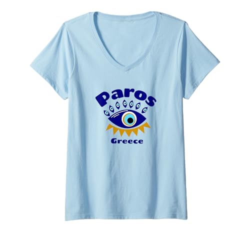 Damen Paros Griechenland Souvenir/Paros T-Shirt mit V-Ausschnitt Damen Paros Griechenland Souvenir/Paros T-Shirt mit V-Ausschnitt von Laden Sie Souvenir Paros