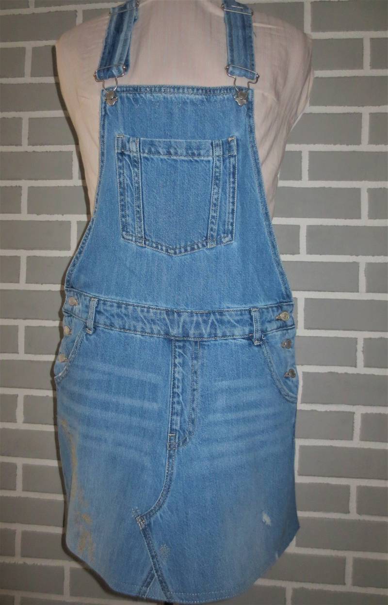 Jeansschürze Upsycling Recycling Latzchürze Blaue Schürze Handgefertigte Recycelter Denim Damenchürze Kochschürze Friseur von LadenvonElena