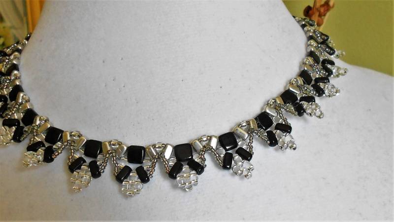 2-In-1, Reversible Kragen Länge Kette, Abend Tragen Halskette, Samen Rulla Perlenkette, Fliesen-Perlenkette von LadiDiJewelry