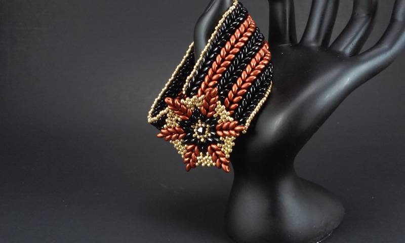 Ladistar - Handgemachte Armreif Samen Herringbone Stich, Tri-Color-Armband, Nickelfrei von LadiDiJewelry