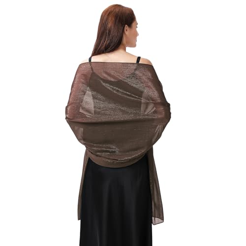 Ladiery Abend-Stola und Tücher für Abendkleider, Weicher Transparenter Krepp-Stola mit Schimmer, Braut-Tuch Elegante Damen Schals von Ladiery
