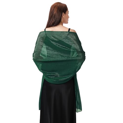 Ladiery Abend-Stola und Tücher für Abendkleider, Weicher Transparenter Krepp-Stola mit Schimmer, Braut-Tuch Elegante Damen Schals von Ladiery