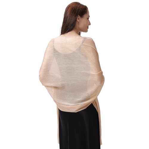 Ladiery Abend-Stola und Tücher für Abendkleider, Weicher Transparenter Krepp-Stola mit Schimmer, Braut-Tuch Elegante Damen Schals von Ladiery