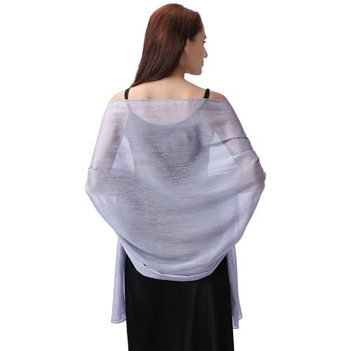 Ladiery Abend-Stola und Tücher für Abendkleider, Weicher Transparenter Krepp-Stola mit Schimmer, Braut-Tuch Elegante Damen Schals von Ladiery