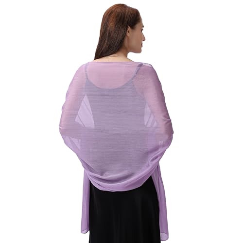 Ladiery Abend-Stola und Tücher für Abendkleider, Weicher Transparenter Krepp-Stola mit Schimmer, Braut-Tuch Elegante Damen Schals von Ladiery