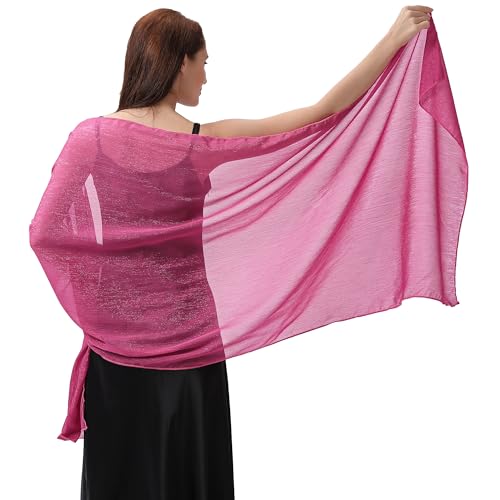 Ladiery Abend-Stola und Tücher für Abendkleider, Weicher Transparenter Krepp-Stola mit Schimmer, Braut-Tuch Elegante Damen Schals von Ladiery