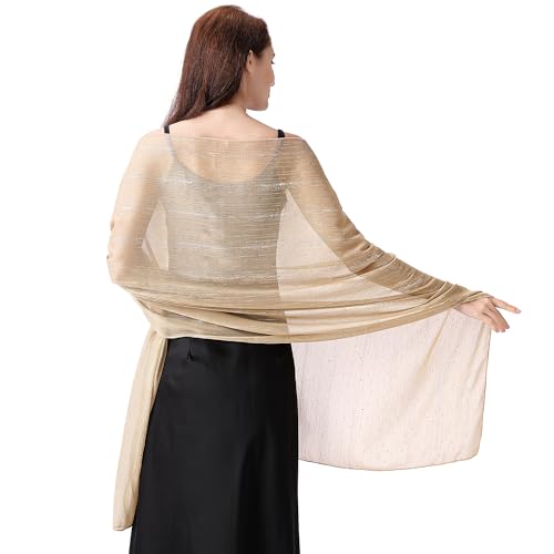 Ladiery Damen Schals und Tücher für Abendkleider, Leichtes Weiches Chiffon mit Glitzernden Strasssteinen, Formelle Schals und Tücher für Hochzeiten von Ladiery