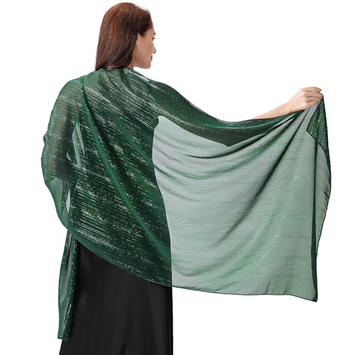Ladiery Damen Schals und Tücher für Abendkleider, Leichtes Weiches Chiffon mit Glitzernden Strasssteinen, Formelle Schals und Tücher für Hochzeiten von Ladiery
