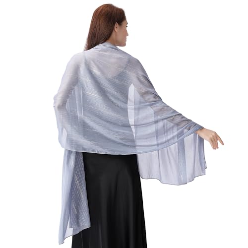 Ladiery Damen Schals und Tücher für Abendkleider, Leichtes Weiches Chiffon mit Glitzernden Strasssteinen, Formelle Schals und Tücher für Hochzeiten von Ladiery