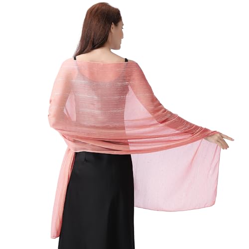 Ladiery Damen Schals und Tücher für Abendkleider, Leichtes Weiches Chiffon mit Glitzernden Strasssteinen, Formelle Schals und Tücher für Hochzeiten von Ladiery