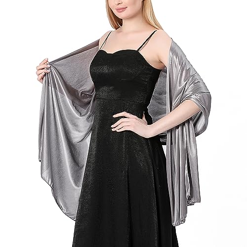 Ladiery Damen Seide Satin Stola Festlich,Shawl für Brautkleider Abendkleider Sommer Elegante Party Weicher Schal von Ladiery