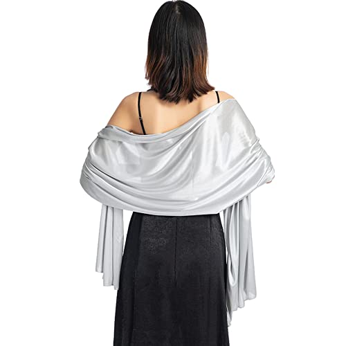 Ladiery Damen Seide Satin Stola Festlich,Shawl für Brautkleider Abendkleider Sommer Elegante Party Weicher Schal von Ladiery