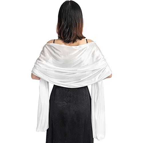 Ladiery Damen Seide Satin Stola Festlich,Shawl für Brautkleider Abendkleider Sommer Elegante Party Weicher Schal von Ladiery