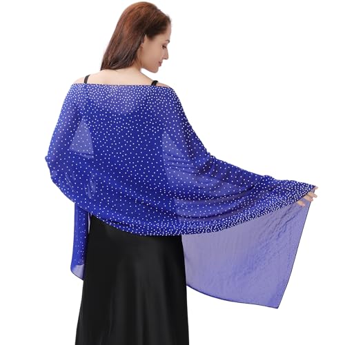 Ladiery Schal und Wraps für Abendkleider, Weicher Schiere Chiffon Funkelnden Strass Hochzeitschal formelle Schal Wraps für Frauen von Ladiery
