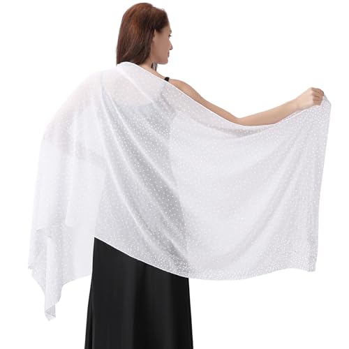 Ladiery Schal und Wraps für Abendkleider, Weicher Schiere Chiffon Funkelnden Strass Hochzeitschal formelle Schal Wraps für Frauen von Ladiery