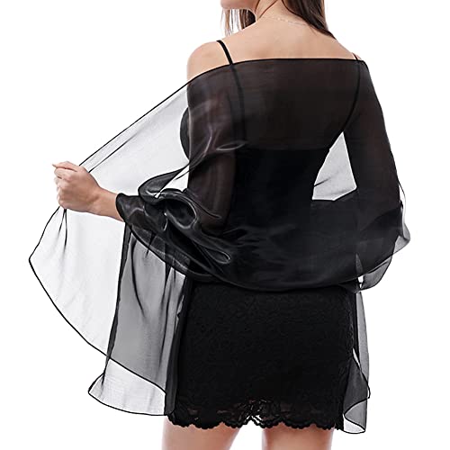 Ladiery Seide Schals und Wraps für Abendkleider Frauen Sheer Soft Brautjungfer Hochzeit Shawl Party Organza Stole von Ladiery