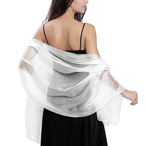 Ladiery Seide Schals und Wraps für Abendkleider Frauen Sheer Soft Brautjungfer Hochzeit Shawl Party Organza Stole von Ladiery