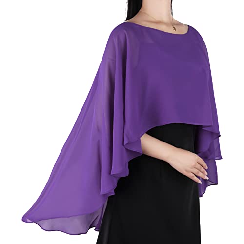Ladiery Sheer Chiffon Capes Weiche Capelets für Frauen, leichte Tücher und Wraps für Abendpartykleider von Ladiery