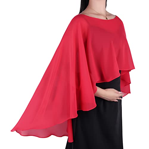 Ladiery Sheer Chiffon Capes Weiche Capelets für Frauen, leichte Tücher und Wraps von Ladiery