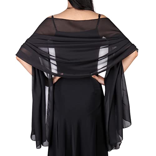 Ladiery Sheer Chiffon Tücher und Wraps für Abendkleider, Damen leichter weicher Schal für Hochzeit Braut Schultertuch von Ladiery