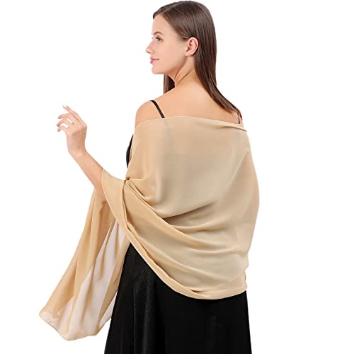 Ladiery Sheer Chiffon Tücher und Wraps für Abendkleider, Damen leichter weicher Schal für Hochzeit Braut Schultertuch von Ladiery