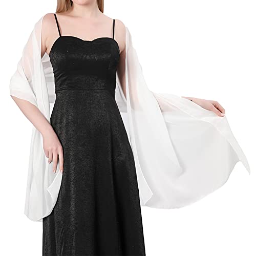 Ladiery Sheer Chiffon Tücher und Wraps für Abendkleider, Damen leichter weicher Schal für Hochzeit Braut Schultertuch von Ladiery