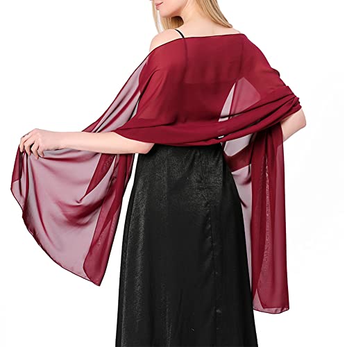 Ladiery Sheer Chiffon Tücher und Wraps für Abendkleider, Damen leichter weicher Schal für Hochzeit Braut Schultertuch von Ladiery