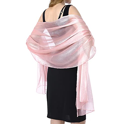 Ladiery Sheer Crepe Schals und Wraps für Abend Party, Frauen weichen Schimmer Braut Hochzeit Reise Schal von Ladiery