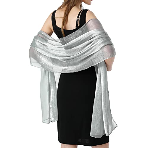 Ladiery Sheer Crepe Schals und Wraps für Abend Party, Frauen weichen Schimmer Braut Hochzeit Reise Schal von Ladiery