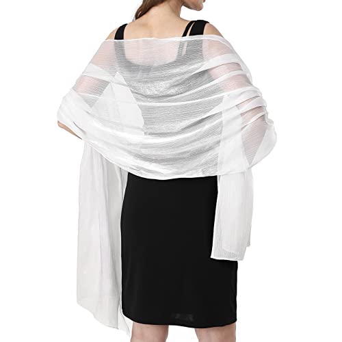Ladiery Sheer Crepe Schals und Wraps für Abend Party, Frauen weichen Schimmer Braut Hochzeit Reise Schal von Ladiery