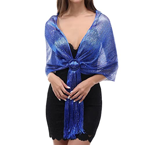 Ladiery Stola Damen Festlich Metallic Stole mit Schnalle für Abend Party Funkeln Glitter Frauen Braut Hochzeit Schal von Ladiery