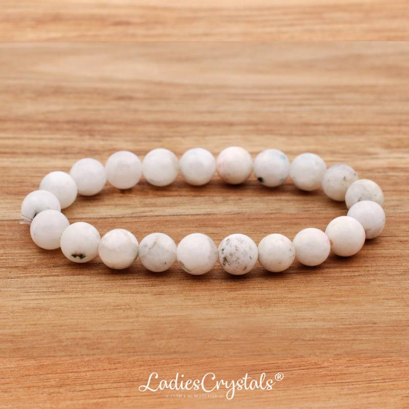 Mondstein Armband, Regenbogen Armband 8 Mm Perlen, Runde Mondstein, Armbänder, Kristalle, Geschenke, Gefälligkeiten, Perlen von LadiesCrystals