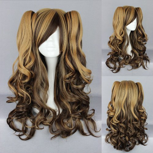 Ladieshair Cosplay Perücke braun 70cm wellig Lolita Cosplay von Ladieshair