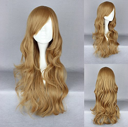 Ladieshair Cosplay Perücke braun wellig mit Pony ca. 65cm von Ladieshair