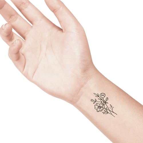 LaDot Temporäre Tattoos – Wildblumen und viele weitere Designs | Sicher einfach anzubringen und ein Spaß für Kinder und Erwachsene von Ladot